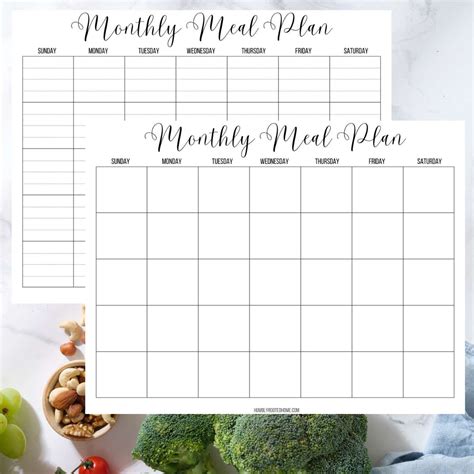 Free Printable Meal Planning Calendars (Monthly or Weekly)