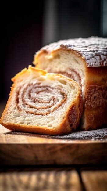 Premium AI Image | Freshly Baked Sourdough Loaf on Rustic Wooden Board