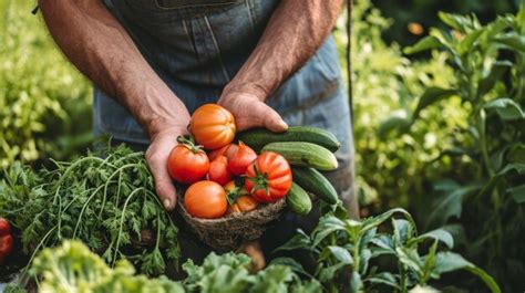 Premium Photo | Bountiful Harvest A Mans Abundance of Fresh Garden ...