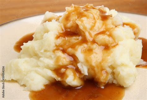 Mashed Potato with Gravy Stock Photo | Adobe Stock