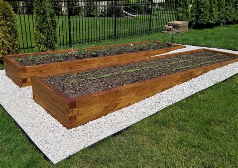Beautiful Raised Bed Garden. Pressure-Treated Wood and Eco Natural Stain.