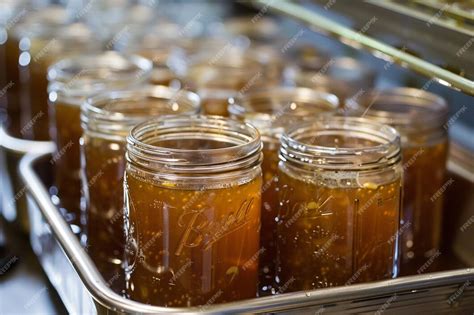 Premium Photo | Processing jars in a water bath canner ar generative ai