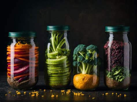 Premium AI Image | Fermented vegetables in jars