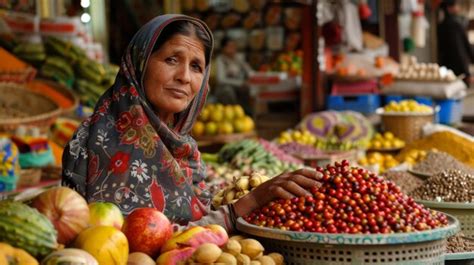 Bustling Market Scene with Vibrant Local Produce | Premium AI-generated ...