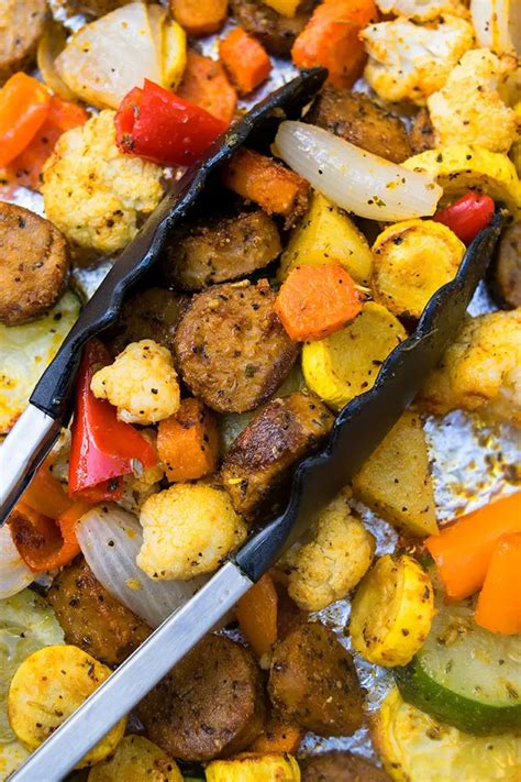 Oven Roasted Sausage and Vegetables (One Pan) | One Pot Recipes