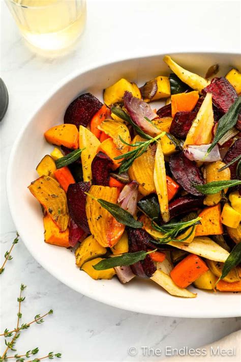 Roasted Root Vegetables with Maple Vanilla Butter