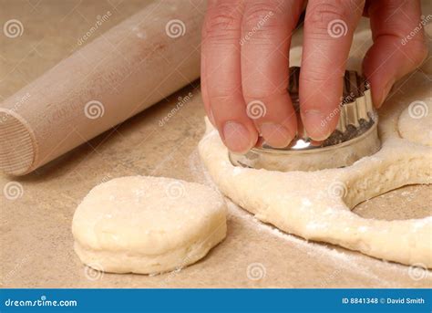 Cutting Out Buttermilk Biscuit Dough Stock Photo - Image of breakfast ...