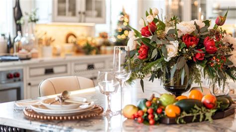 Seasonal Kitchen Decor Fresh Flowers, Festive Table Settings, Produce ...