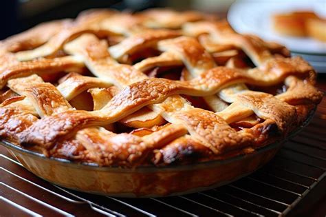 Premium AI Image | a pie on a cooling rack