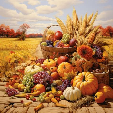 Premium AI Image | Abundant autumn harvest with a cornucopia