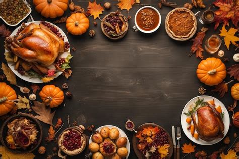 Premium AI Image | Thanksgiving or Christmas feast rustic table spread