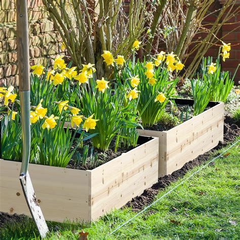 Wood Horticulture Raised Garden Bed Kit Elevated Planting Planter Box ...