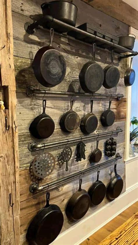 9 Cast Iron Storage Ideas | iron storage, cabin kitchens, cast iron ...