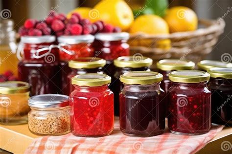 Homemade Berry Preserve Jars on a Kitchen Shelf Stock Image - Image of ...