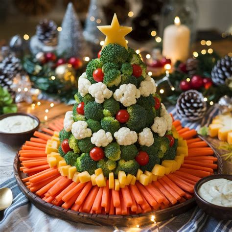 Christmas Tree Veggie Platter Appetizers Recipe - snapfoodie.com