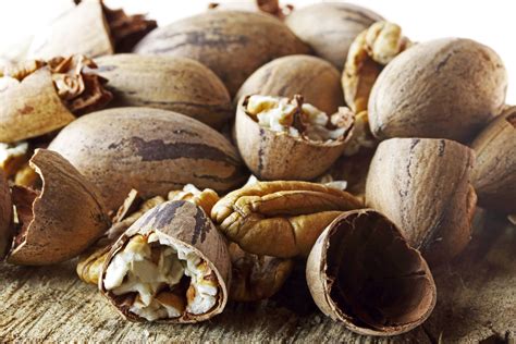 Shelled Pecan Nuts On Wood Free Stock Photo - Public Domain Pictures