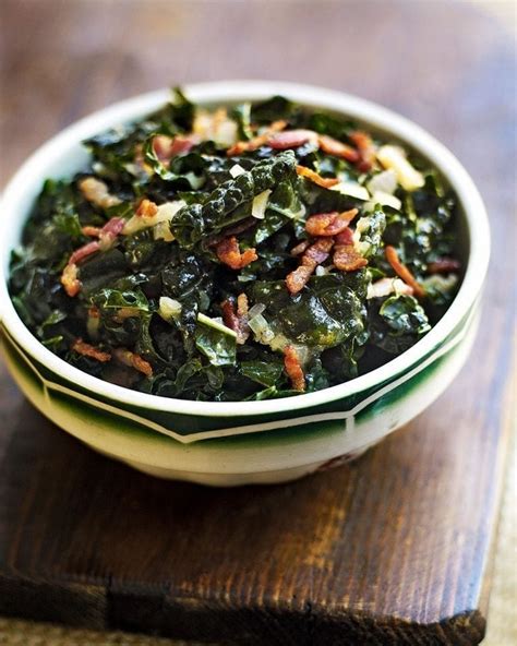 Winter greens with a hot bacon and mustard dressing recipe | delicious ...
