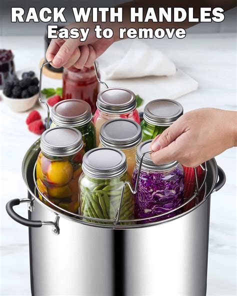 Cook N Home Water Bath Canner with Jar Rack &amp; Glass Lid, Professional ...