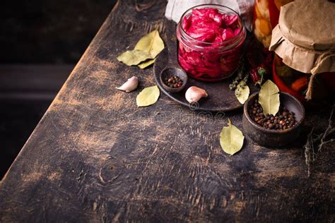 Healthy Homemade Fermented Food in Jars Stock Photo - Image of ...