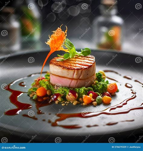 Beautifully Plated Gourmet Dish. Culinary Artistry and Presentation ...