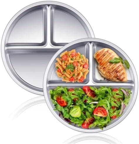 Amazon.com | Acacia Wood Portion Control Plate Divided Plate for Adults ...