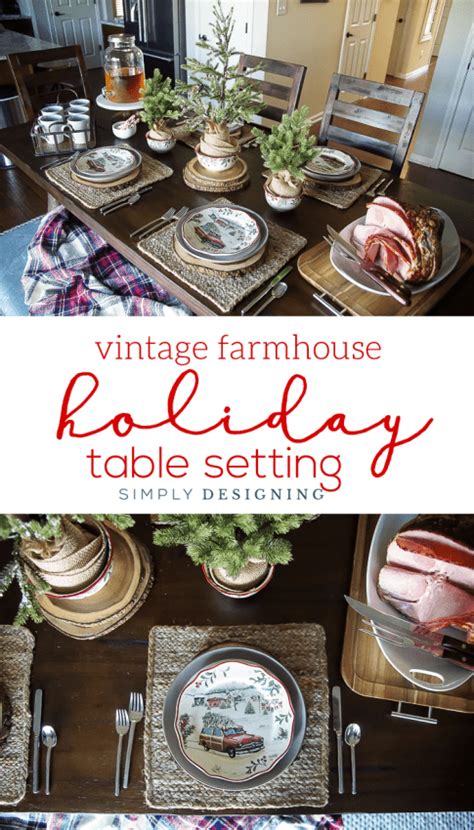 Vintage Farmhouse Holiday Table Setting | Simply Designing with Ashley