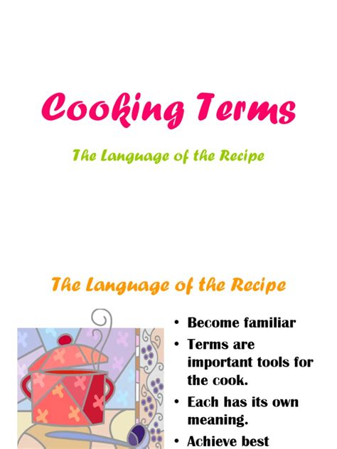 Cooking Terms: The Language of The Recipe | PDF | Breads | Cooking
