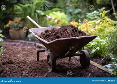 Finished Nutrient-rich Compost in Wheelbarrow Stock Photo - Image of ...