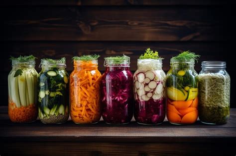 Premium AI Image | Fermented Vegetables in Jars