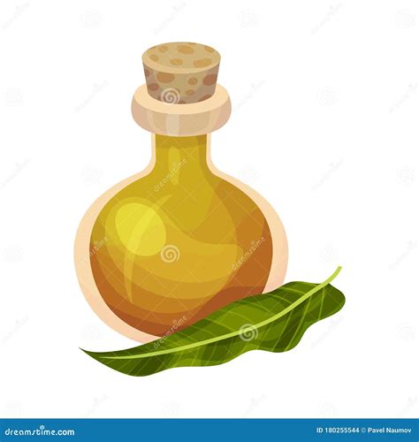 Essential Oil of Neem Plant Poured in Corked Glass Bottle with Leaf ...