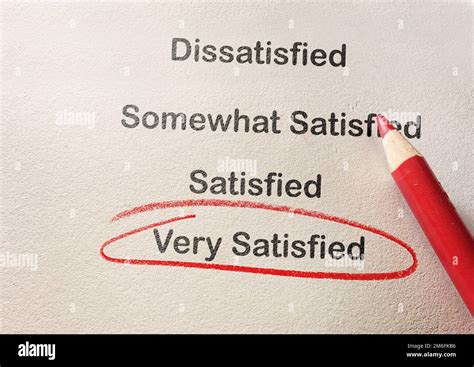 Customer satisfaction survey with Very Satisfied text circled in red ...