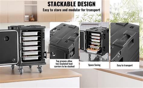 Insulated Food Pan Carrier Stackable Catering Dishbox 90L Chafing Dish ...