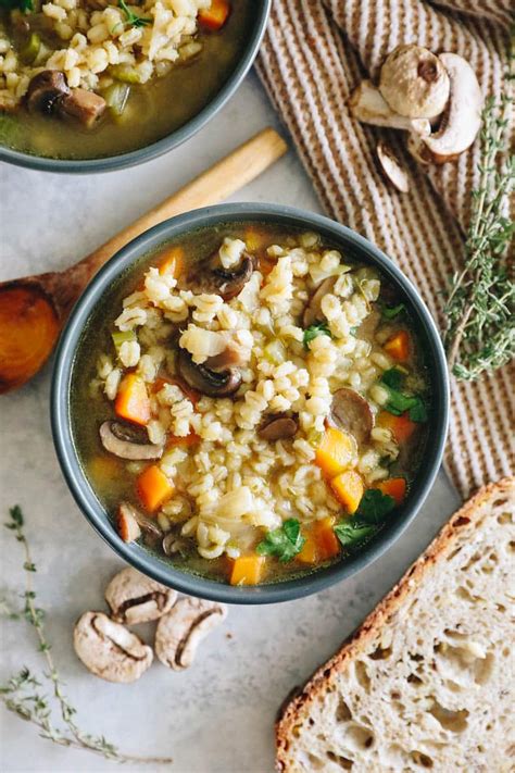 Easy Mushroom Barley Soup Recipe - The Healthy Maven