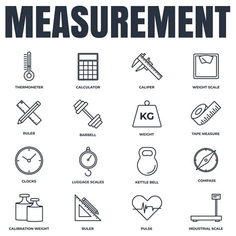 Set of Measuring icon logo vector illustration. measure, measurement ...