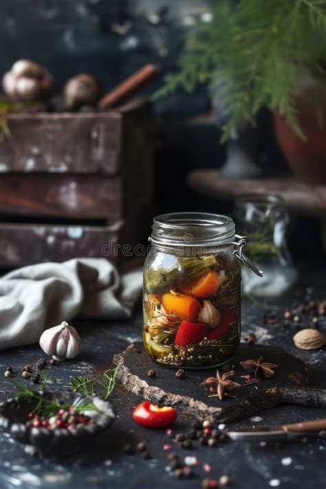 Pickled Vegetables in Glass Jars. Stock Image - Image of carrot, quick ...