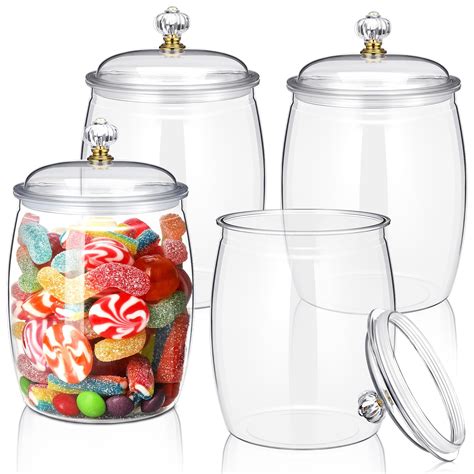 Amazon.com: Nuogo 4 Pcs Candy and Cookie Jars with Lids 30/42/64/80/90 ...