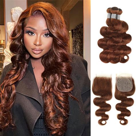 Amazon.com : Beaushine 4/27 Ombre Bundles with Closure Human Hair Loose ...