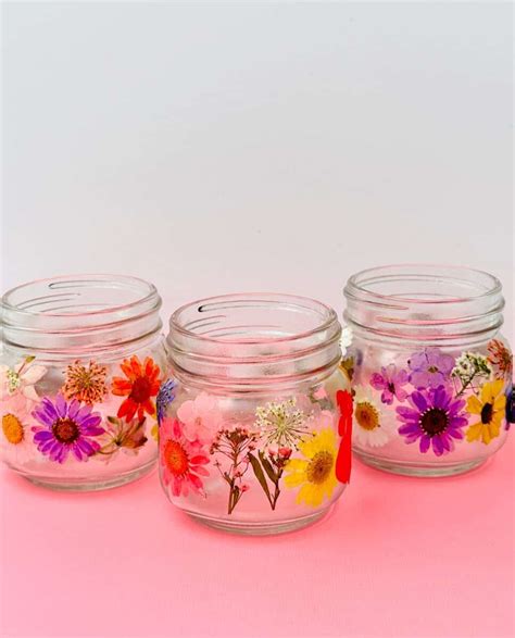 DIY Pressed Flower Jars Make a Stunning Spring Decor