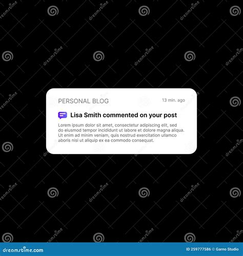 Post Comment Notification Banner Illustration. Personal Blog. Social ...